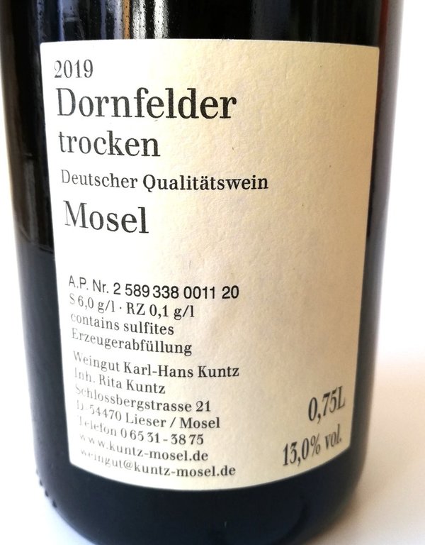 2019er Dornfelder Qualitätswein Trocken