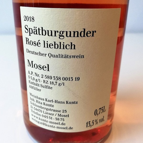 2018er Spätburgunder - Rosé -